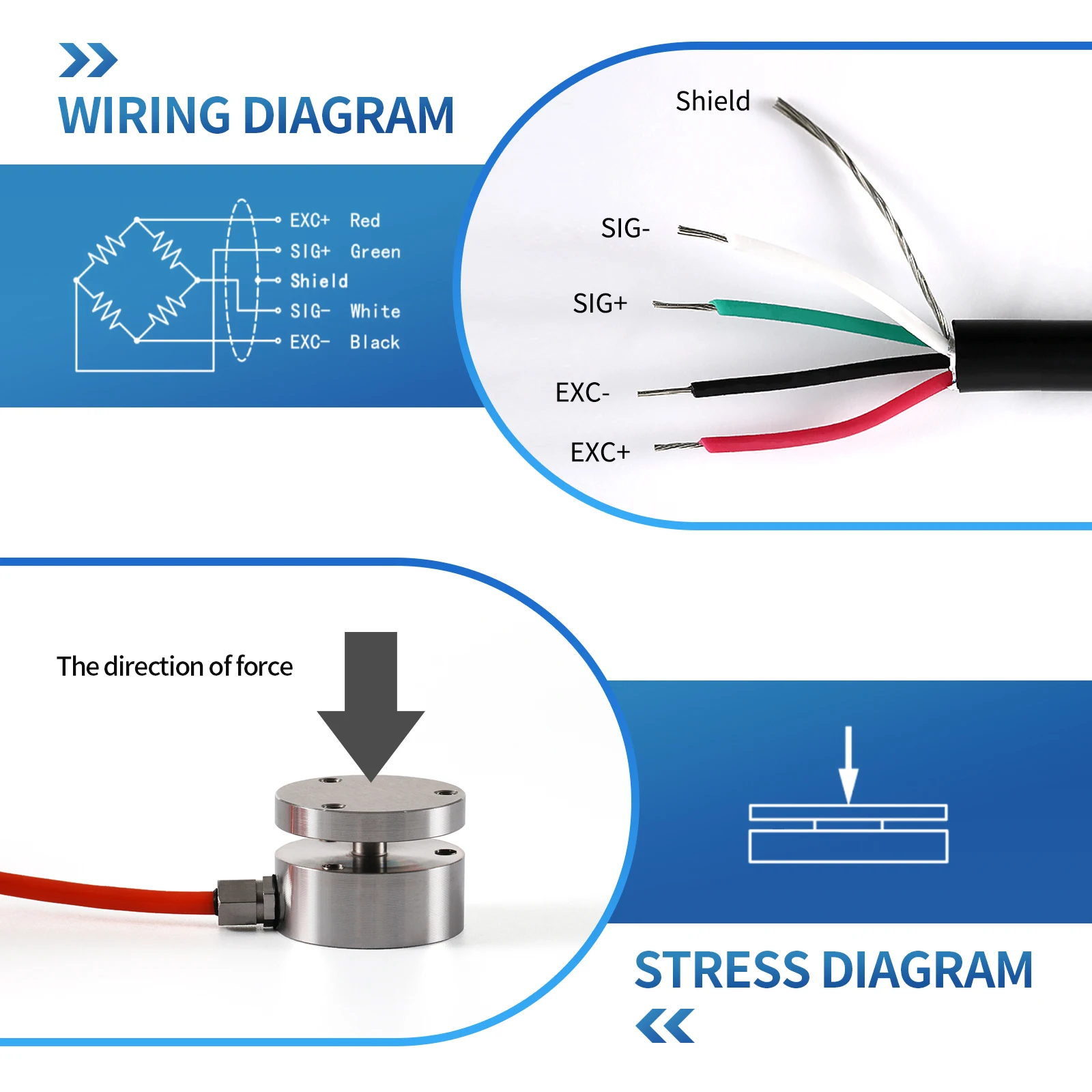 Imagem -03 - Mini Load Cell Sensor com Indicador Teste de Célula de Carga tipo Fole Força de Compressão Peso Pressão para Escala Automatizar