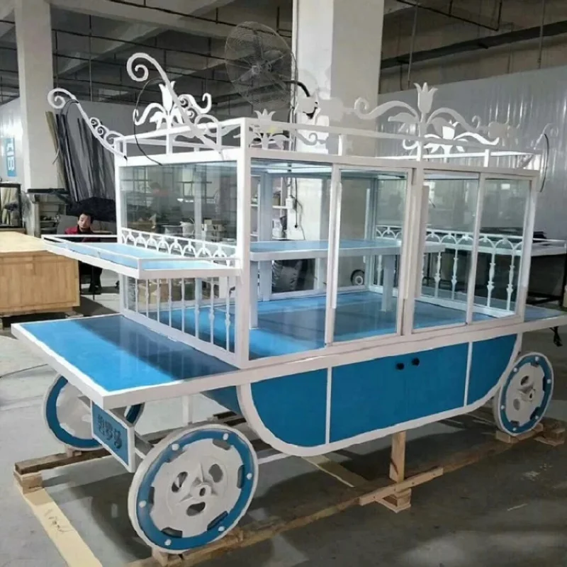 custom.Modern Style Foldable Bread Display Cabinet Bakery Sales Metal Cart Model with Glass Cover Showcase Display Racks