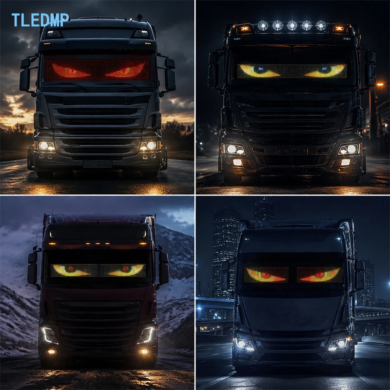 Devil Eye Light Extra Long 200cm Flexible Screen Car Window Light 16 Modes Truck Decoration Light Remote Control RGB Car Lamp