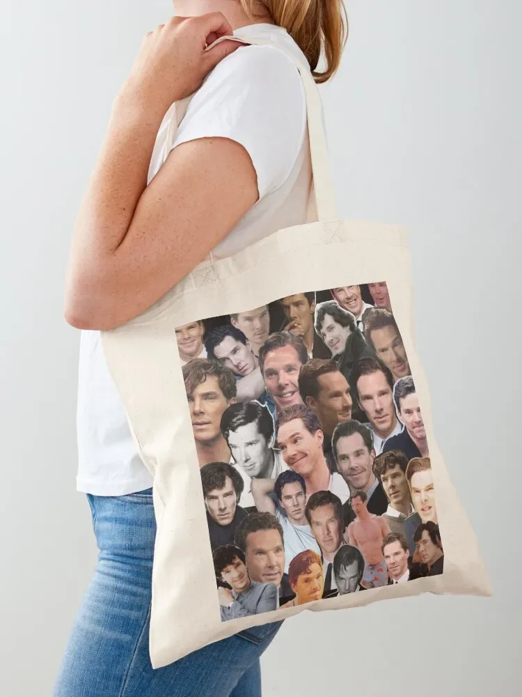 Benedict Cumberbatch Collage Tote Bag Shopper reusable grocery bags Handbags women