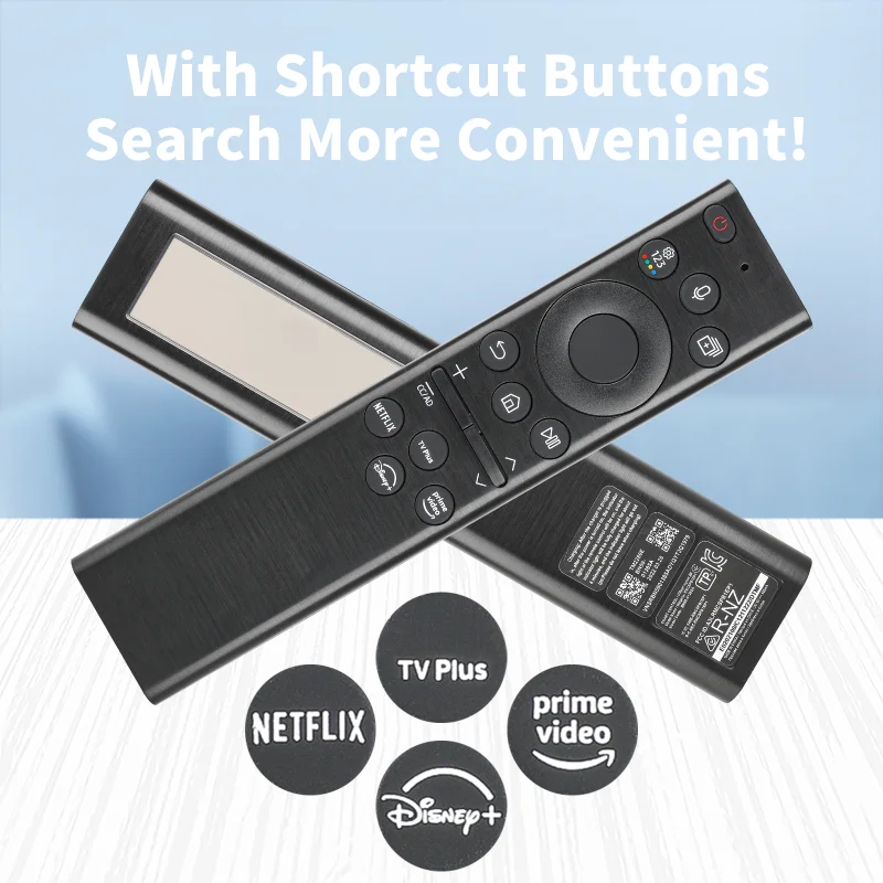 BN59-01385A لاستبدال جهاز التحكم عن بعد الصوتي الشمسي Samsung مع أزرار NETFLIX PrimeVideo، لتلفزيون Samsung الذكي بإطار Samsung