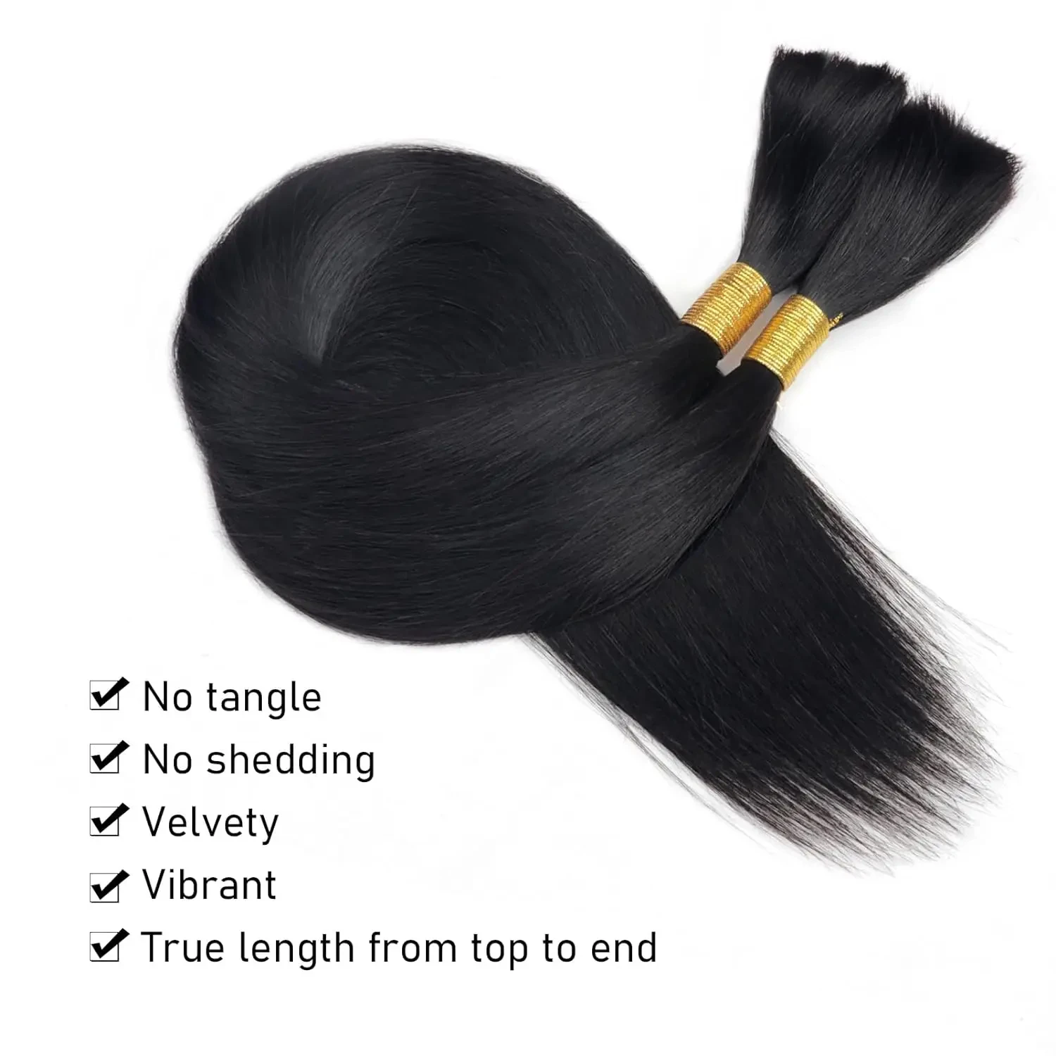 Human Braiding Hair Straight Bulk Human Hair for Braiding No Weft Bundle Straight Braiding 100% Remy Human Hair Extensions