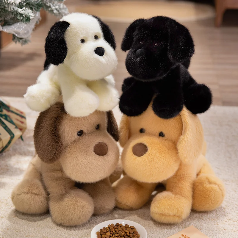 25/35cm 귀여운 만화 강아지 봉제 인형 베개, 귀여운 노랑 흰색 갈색 검정색 금색 봉제 인형, 아이들을 위한 집 꾸미기 선물