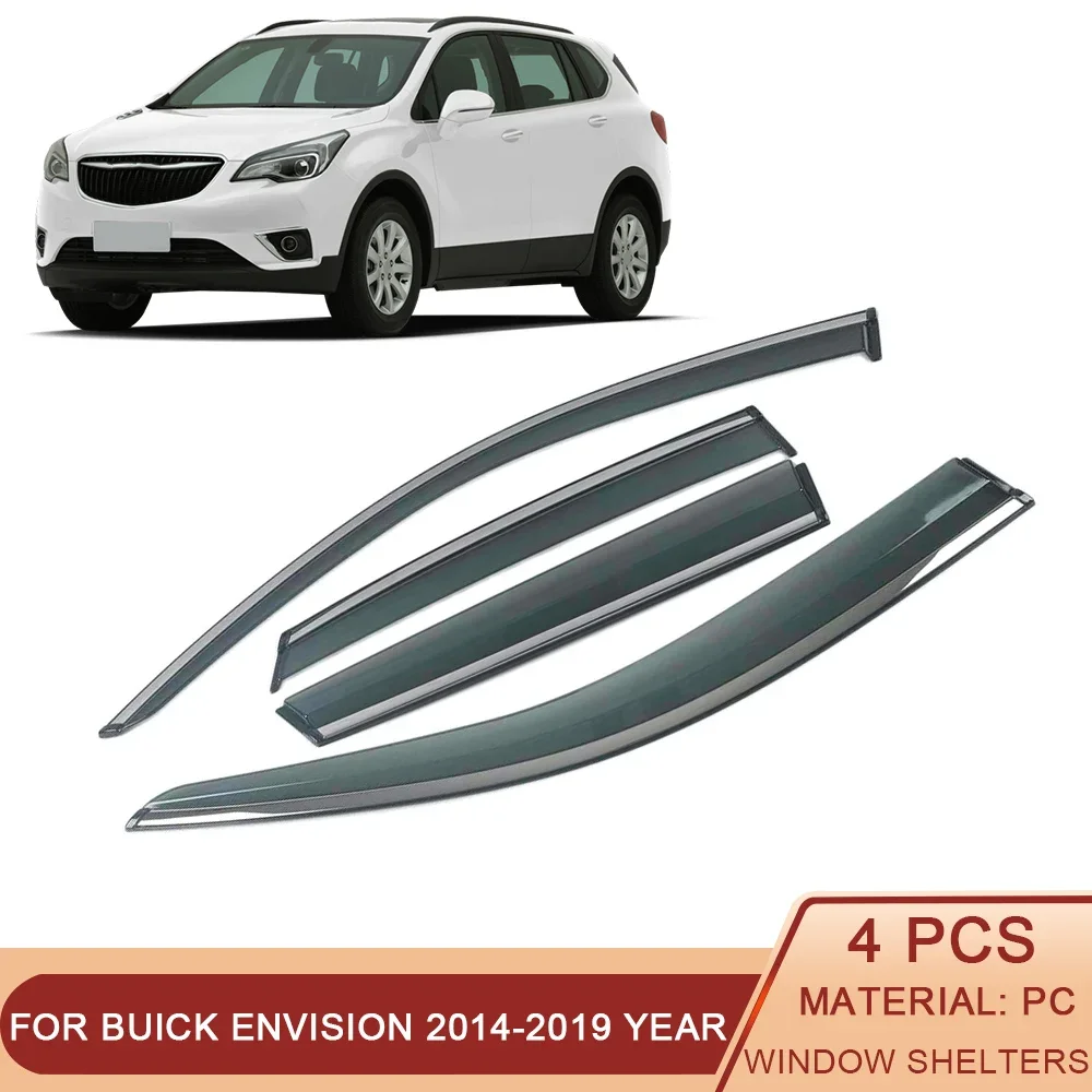 

For BUICK ENVISION 2014-2019 Car Window Sun Rain Shade Visors Shield Shelter Protector Cover Trim Frame Sticker