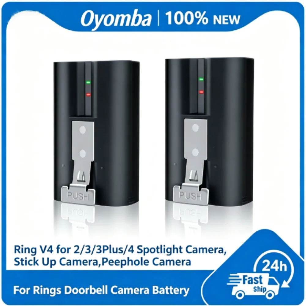 2-Pack 3.65V 6040mAh Li-ion Battery Compatible with Ring Video Doorbell 3/3PLUS/4 Stick Up Cam Spotlight Cam Peephole Cam