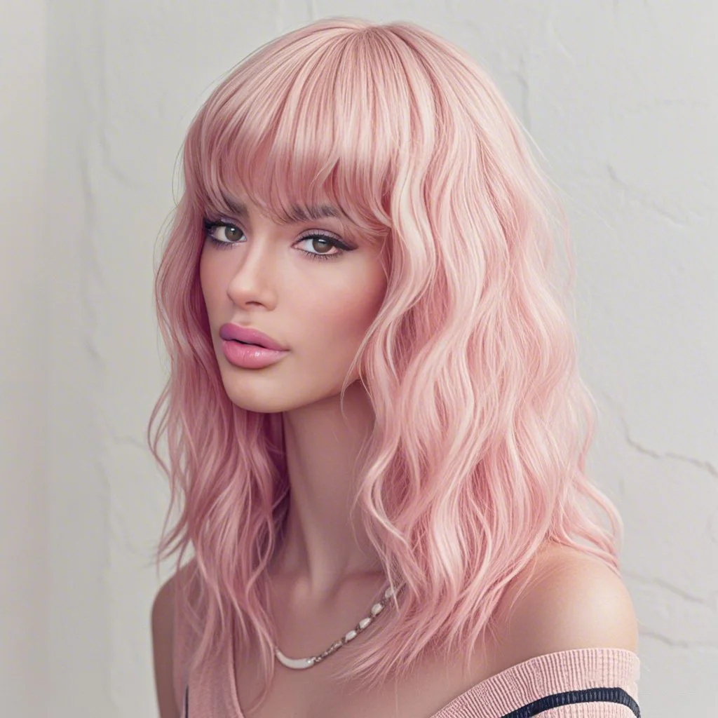 

Европейские и американские синтетические парики для женщин, кудрявые волосы до плеч, мелкие кудри в африканском стиле, челка с эффектом водной волны.