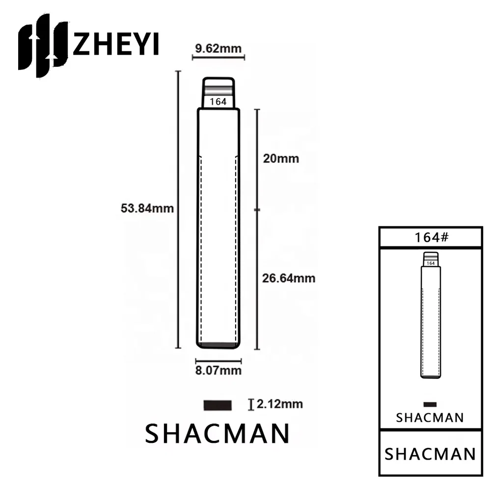 SHACMAN – télécommande universelle non coupée, lame de clé à rabat pour Shaanxi Delong 164 #, lame de clé vierge non coupée pour clé de télécommande