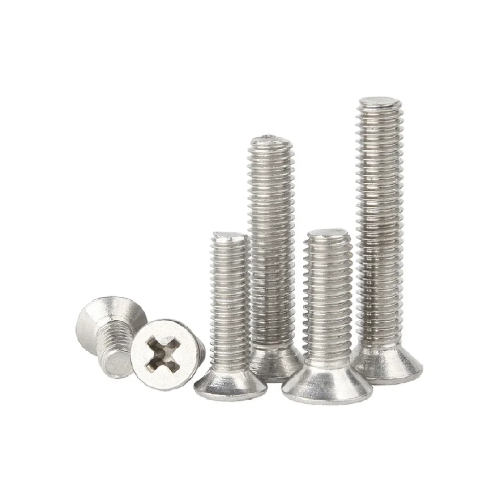 M3 M4 M5 Phillips Machine Screw 201 Stainless Steel Cross Recessed Flat Countersunk Head Screw Bolts L=6-30mm