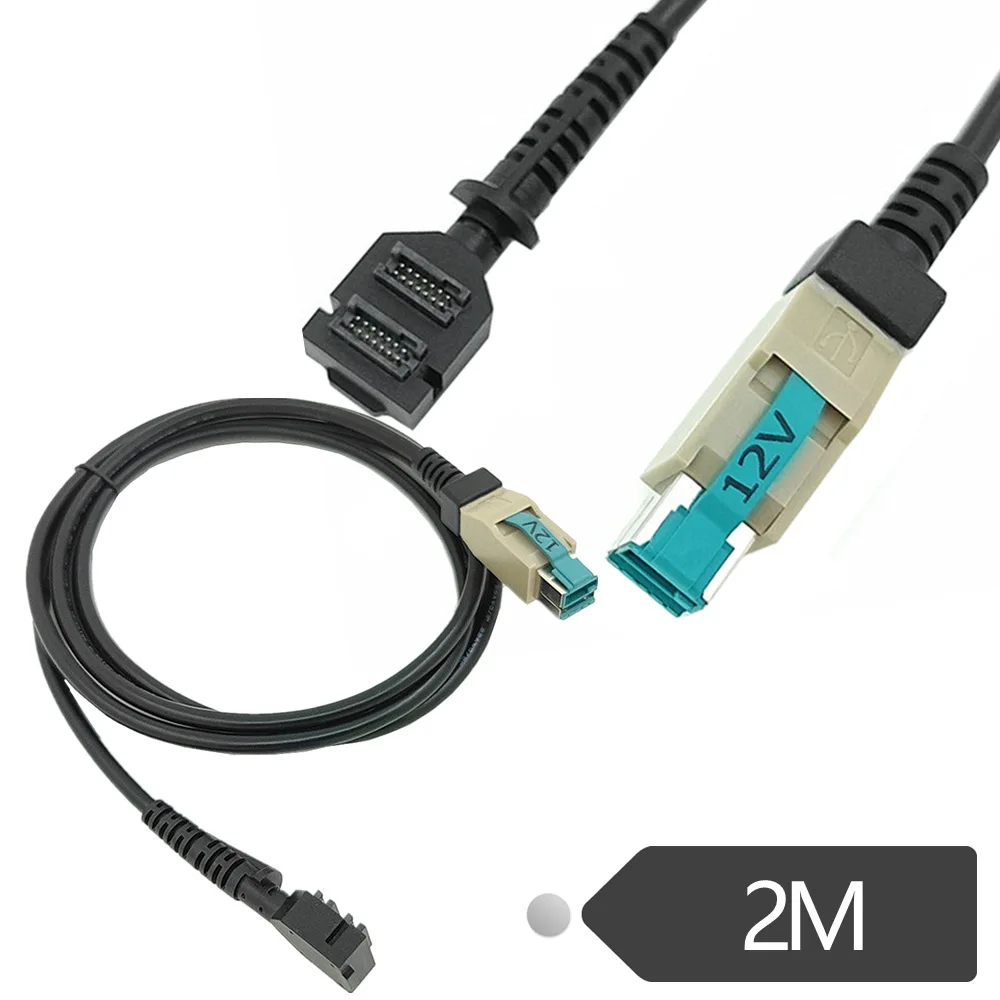 Cabo Scanner Poyiccot para Verifone VX820, Cabo de Extensão de Alimentação Dual 14 pinos IDC Fêmea para USB 8P com Alimentação 12V