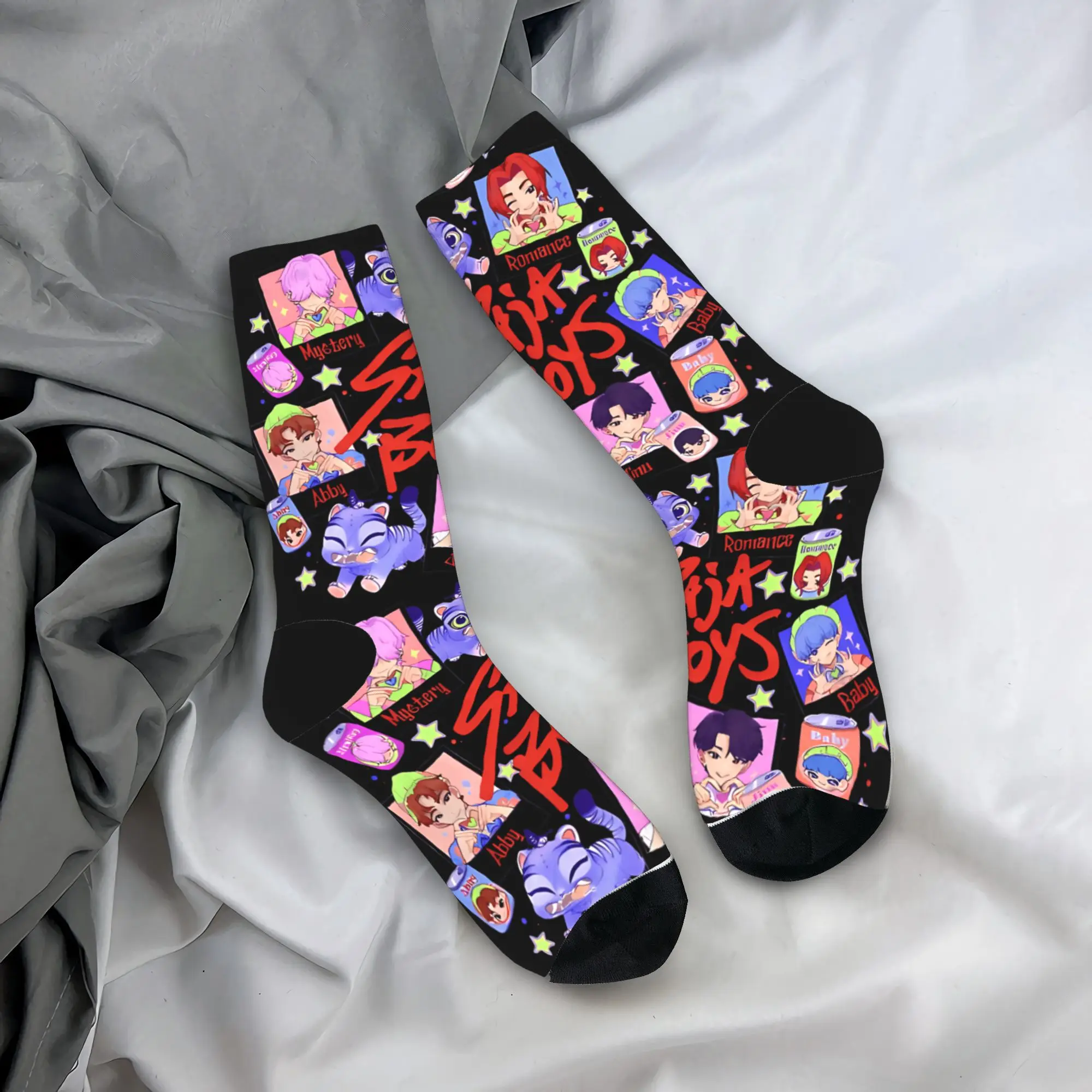 

Saja Boys Band Kpop Demon Hunters Inspired Movie Huntrix Socks Non Skid Stockings Comfortable Cycling Socks Autumn Funny Socks