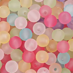 8-16mm Mixed Rubber Acrylic Beads Matte Round Spacer Beads For Jewelry Making Diy Needlework Charm Bracelet Necklace Accessories