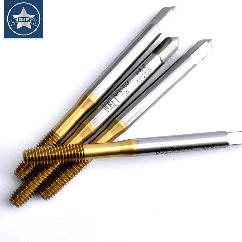 GULING HSS-E formando rubinetto gambo lungo con rivestimento TIN filo di lunghezza totale 80 millimetri Metrico rubinetto macchina M1.4 M1.6 M2 m2.5 M3 M4 M5 M6