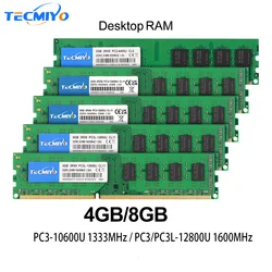 Super 8GB Desktop RAM DDR3 DDR3L 1600MHz 1333MHz PC3-12800U PC3-10600U 4GB DIMM Intel AMD 1.5V 1.35V 2 rx8 memoria Non ECC-verde