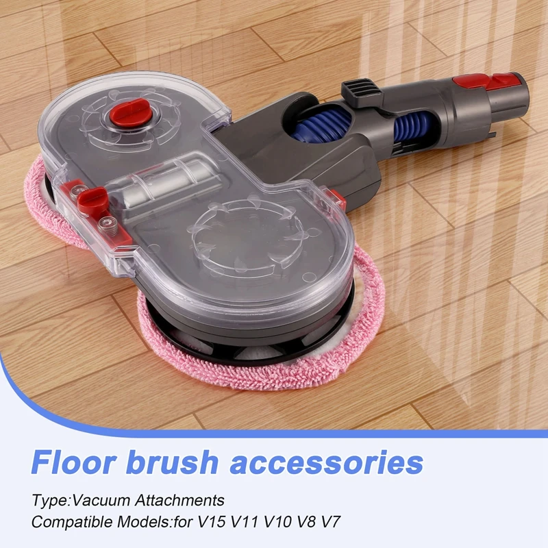 A98G-Für Dyson V15 V11 V10 V8 V7 Staubsauger Elektrischer Wischkopfaufsatz mit abnehmbarem Wassertank 6 wiederverwendbare Wischpads