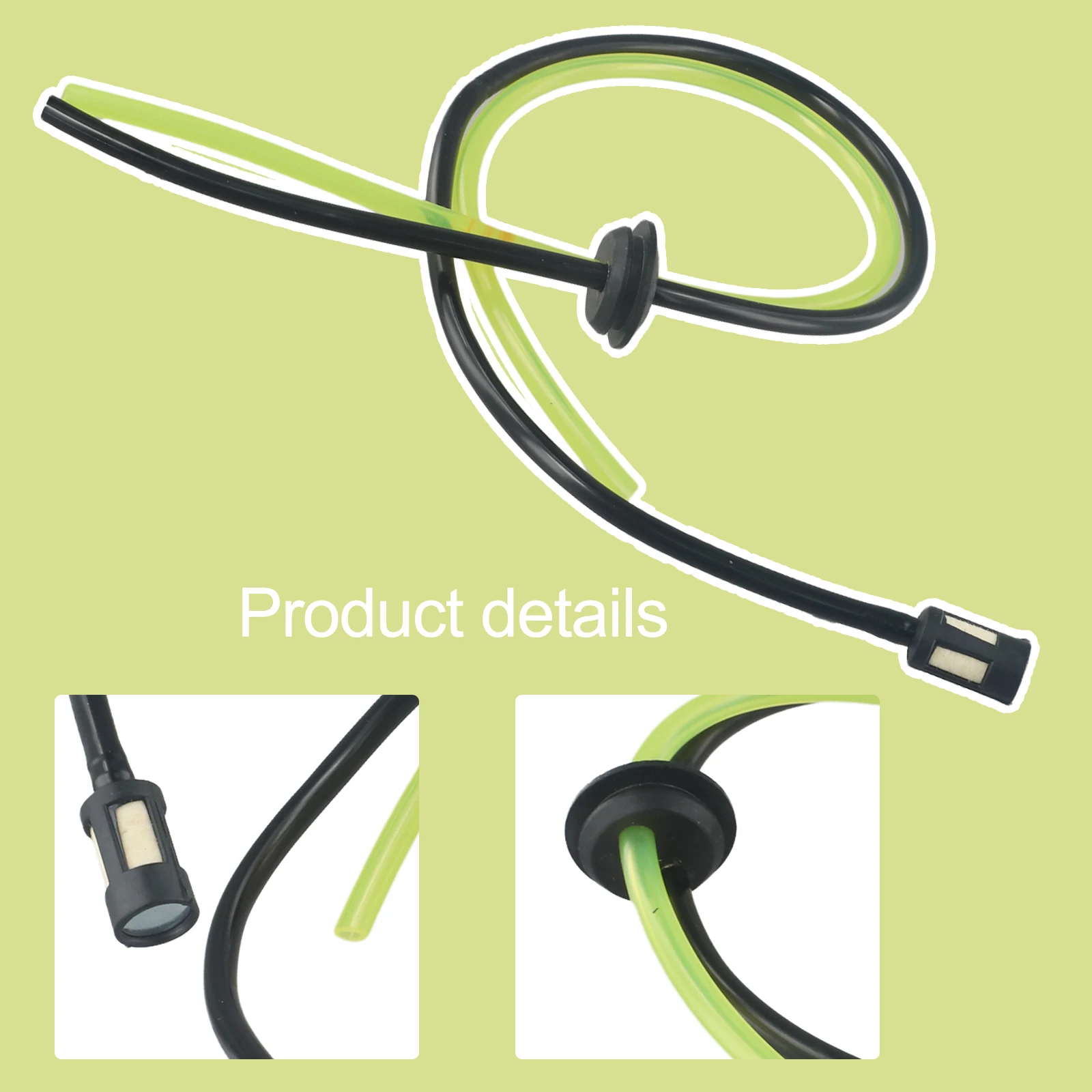 Fuel Line with Integrated Rubber Seal Bung for 22cc 36cc 49cc 52cc Scooters and Rear Tank Bikes with Dual Pipes