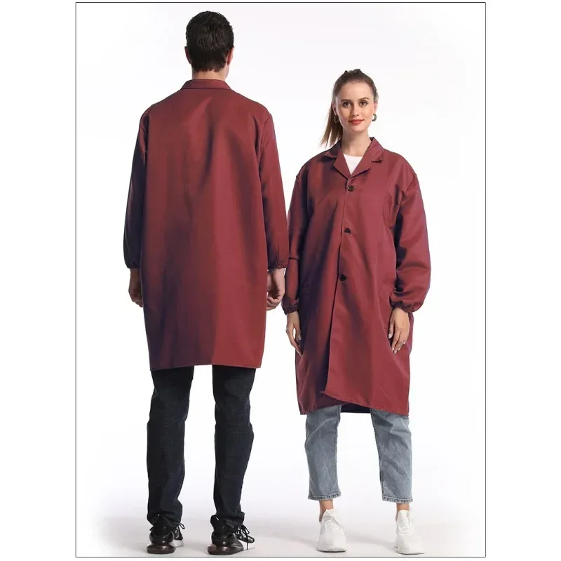 Men's Long-sleeved Labor Protection Overalls,One-piece Handling Workshop Dustproof Labor Protection Work Clothes Blue Work Coat