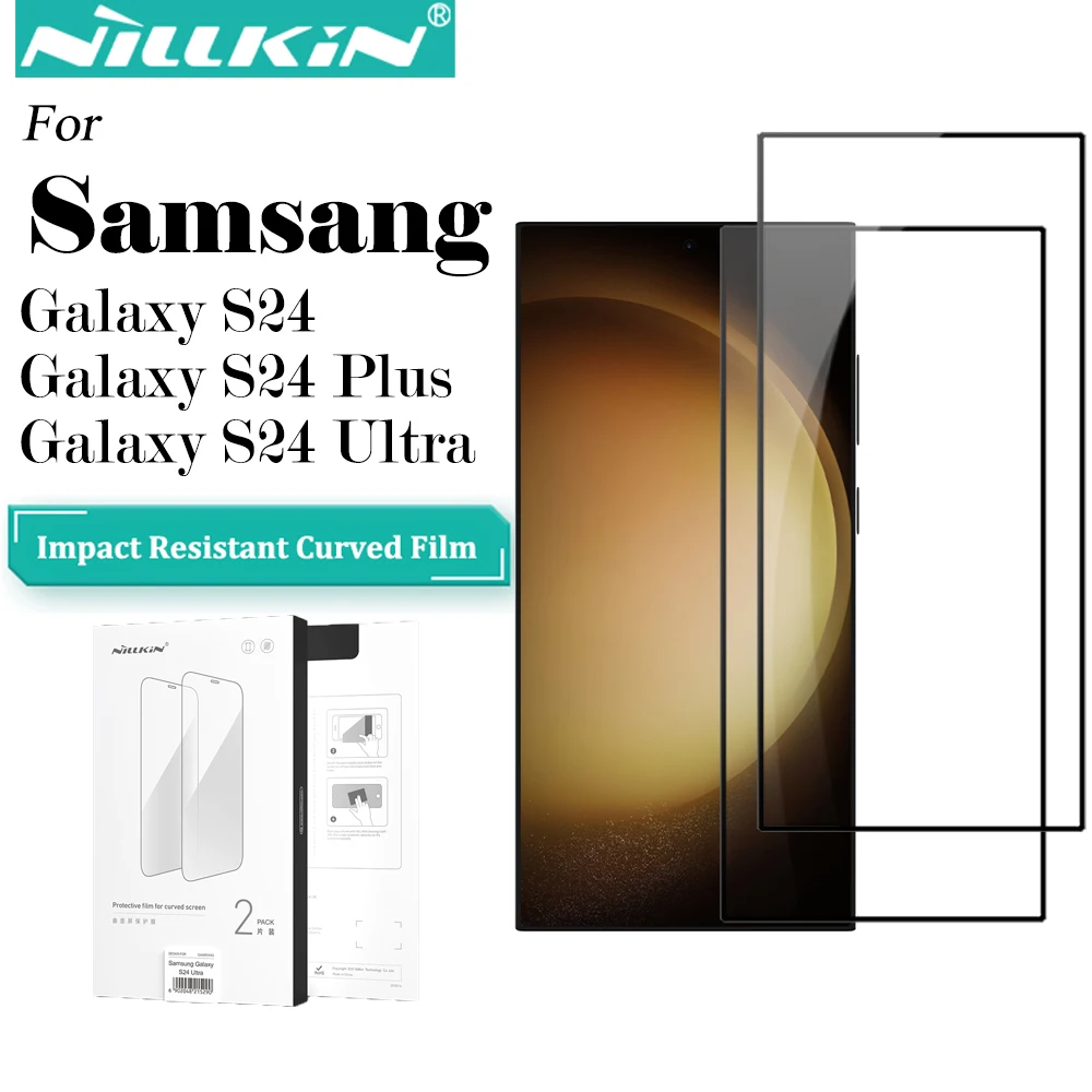 

Nillkin 2 шт. для Samsung Galaxy S24/S24 Plus/S24 Ultra 5G Ударопрочная изогнутая защитная пленка для экрана Не стеклянная пленка