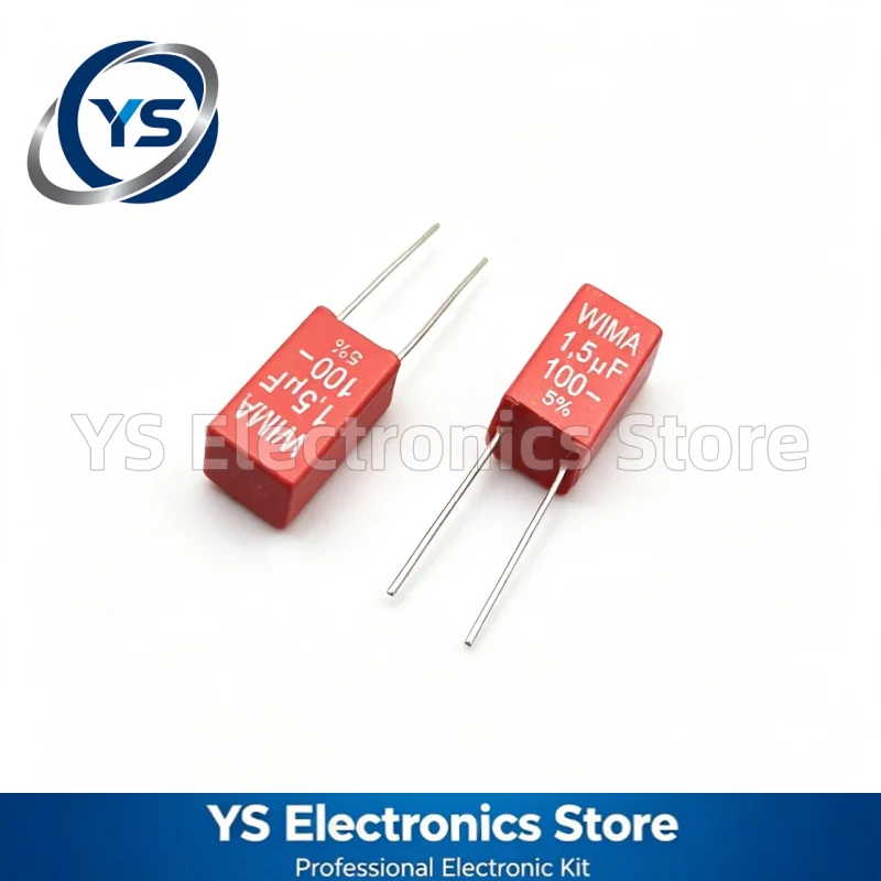WIMA RED MKS2 100V1.5UF 100V 1.5UF 1U5 155 100V155 P5mm Film Capacitor Hi-Fi Audio Capacitors NEW and Original
