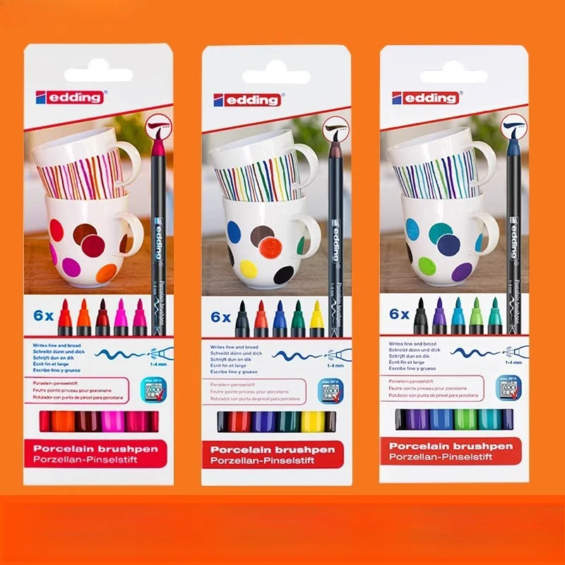6 Colors Ceramic Paint Pen Set Waterproof Drawing Marker DIY Creative Graffiti for Coffee Mug Hand Painting Art Craft Supplies