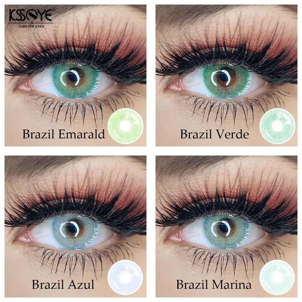 Lentes De Contato De Cor Natural Para Olhos, Brasil Famoso, Macio, Cosmético, Lente De Cor, 1 Par