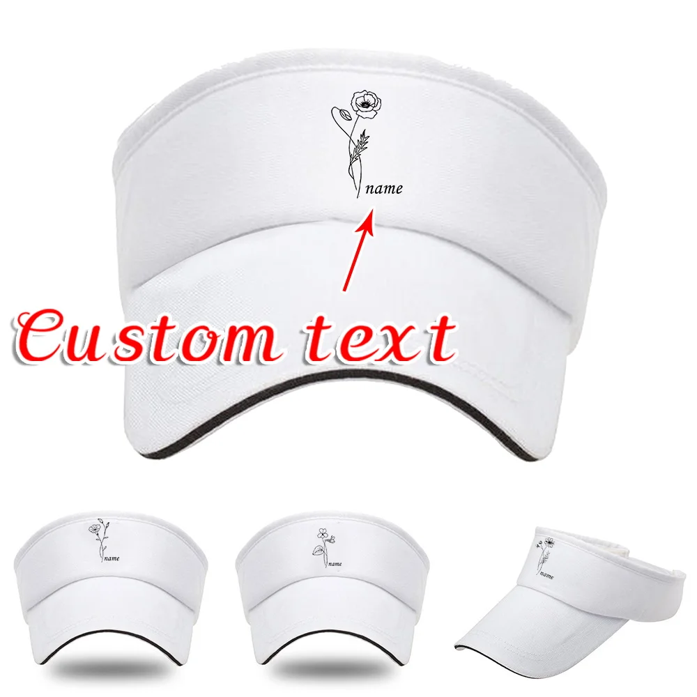 

Индивидуальное имя, высокое качество, летняя пустая верхняя кепка с солнцезащитным козырьком, регулируемая спортивная теннисная повязка на голову, модные солнцезащитные шляпы от солнца