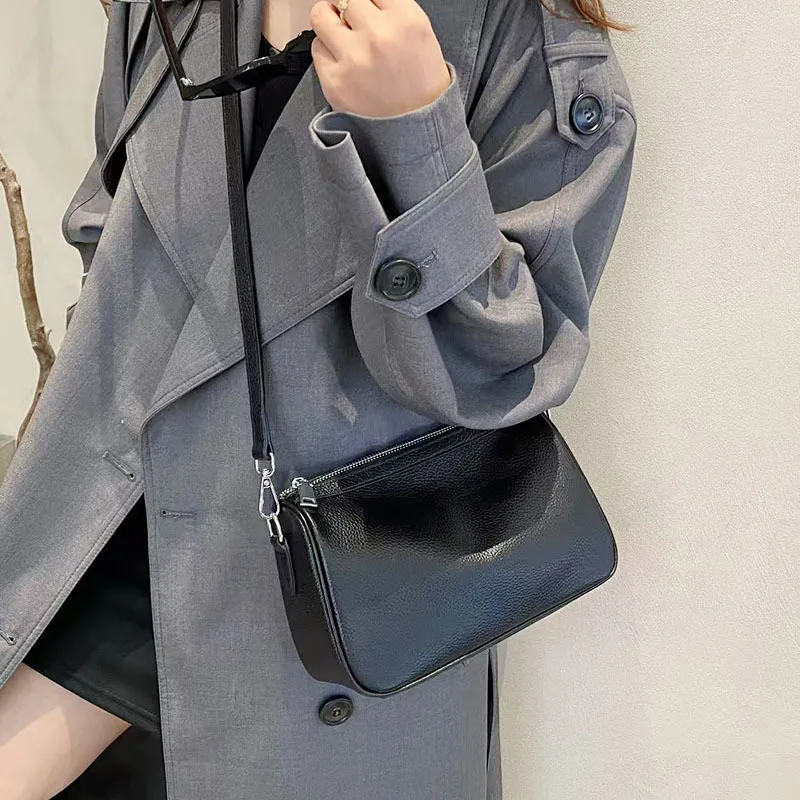 RanHuang New 2025 Women's Genuine Leather Shoulder Bags Cow Leather Small Messenger Bags Casual Crossbody Bags B141