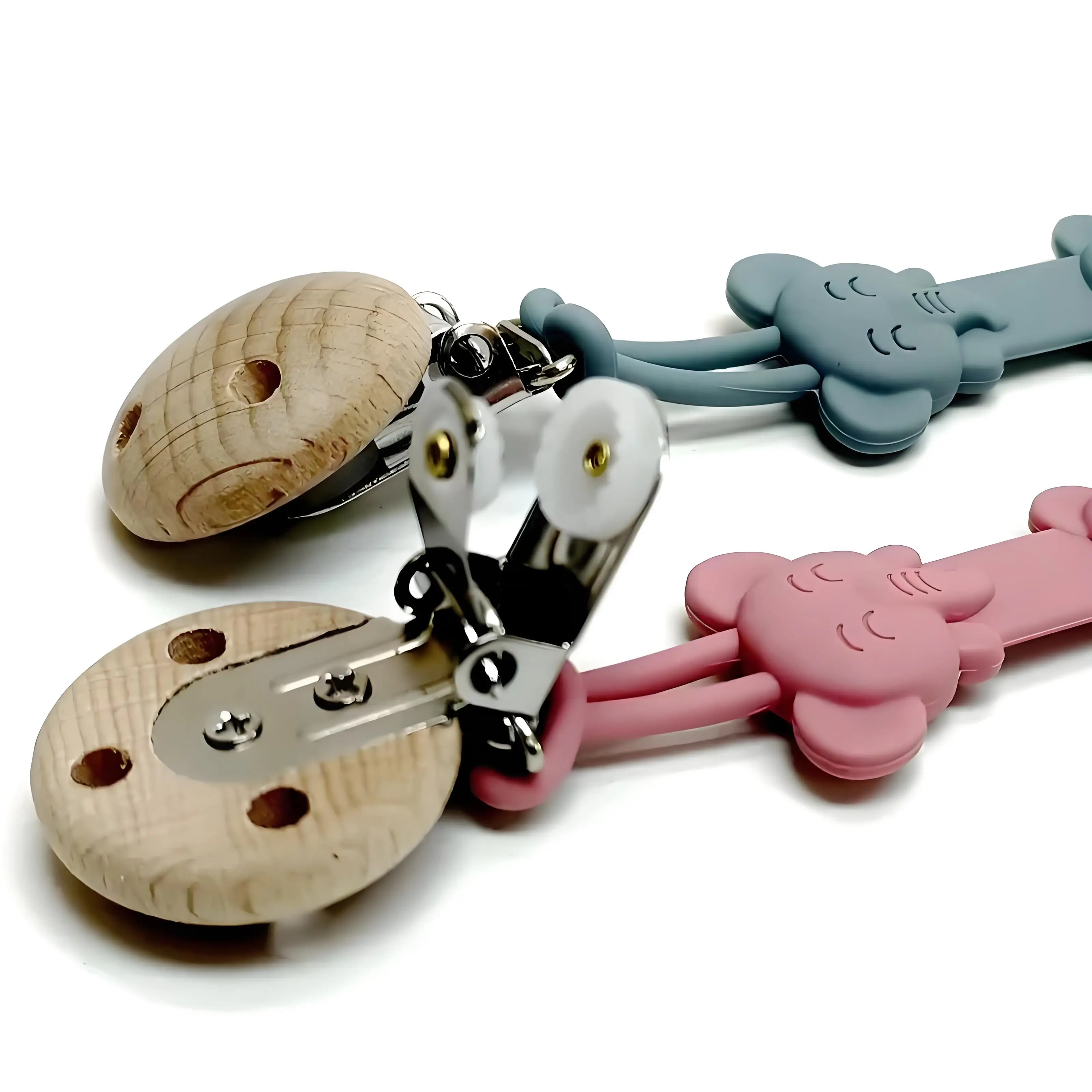 Silikon-Schnullerclip mit Cartoon-Motiv, Anti-Verlust-Schnullerkette für Babys, ideal für die tägliche Gebrauch bei der Zahnpflege – Detail 3
