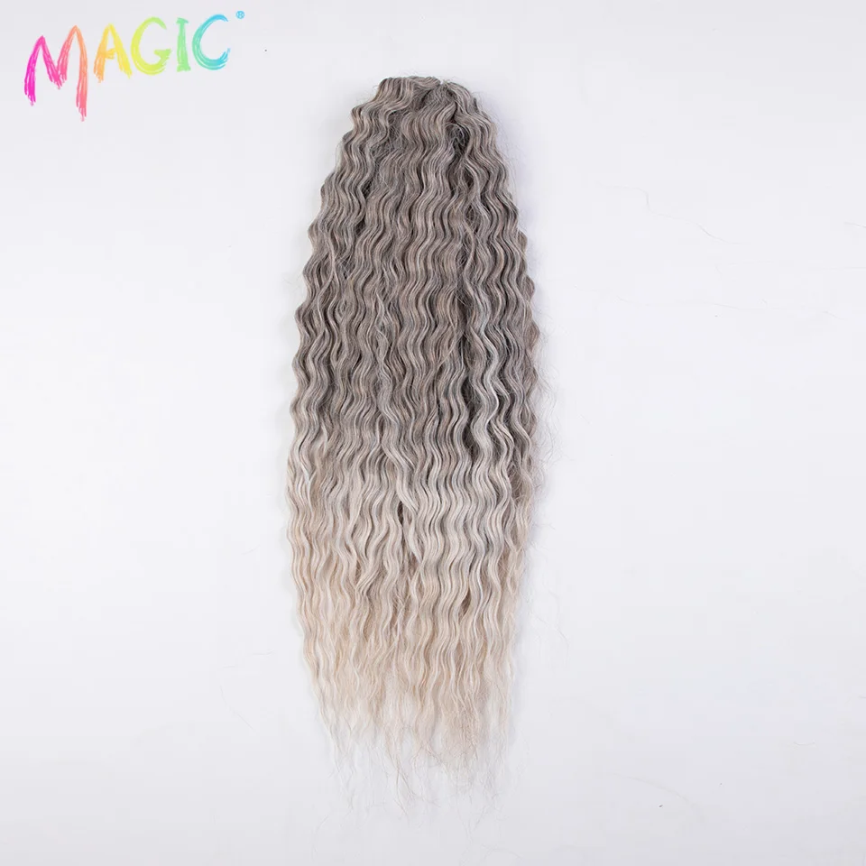 Cabello sintético mágico ondulado al agua, 24 pulgadas, trenzado, ganchillo, degradado, Rubio, rosa, extensión de cabello trenzado, Cosplay