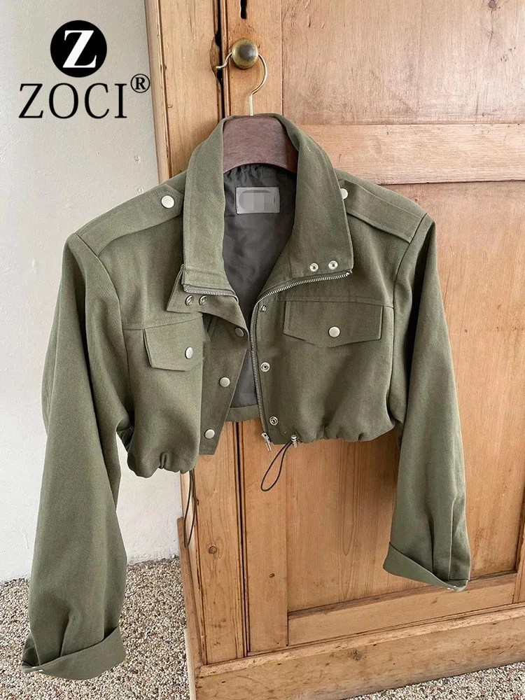 [ZOCI] 2024  South Korea Dongdaemun Spring New Color Blocked Hoodie Drawstring Zipper Cardigan, Sporty Style Anti Croup Coat