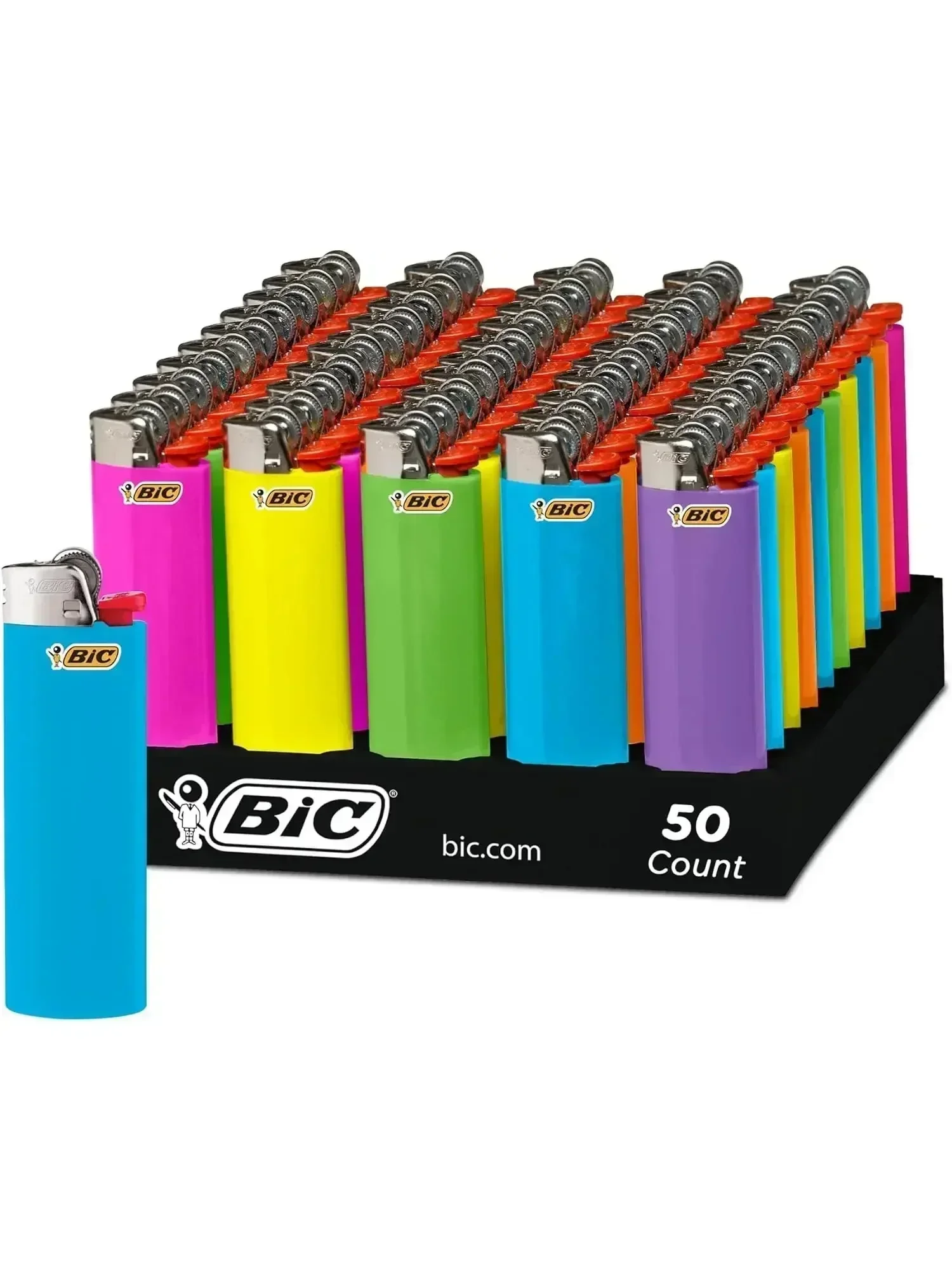 Briquet BIC en matériau ABS argenté, facile à utiliser, taille 2026,5