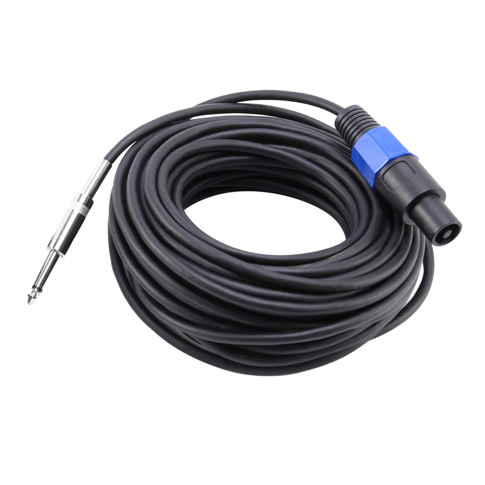 Новые 2 упаковки 50-футовых кабелей для динамиков Speakon до 1/4 дюйма, 12 калибра AWG, соединительный шнур аудиоусилителя, 6,35 мм, динамик DJ/PA Новые 2 упаковки 50-футовых кабелей для динамиков Speakon до 1/4 дюйма, 12 калибра AWG, соединительный шнур аудиоусилителя, 6,35 мм, динамик DJ/PA