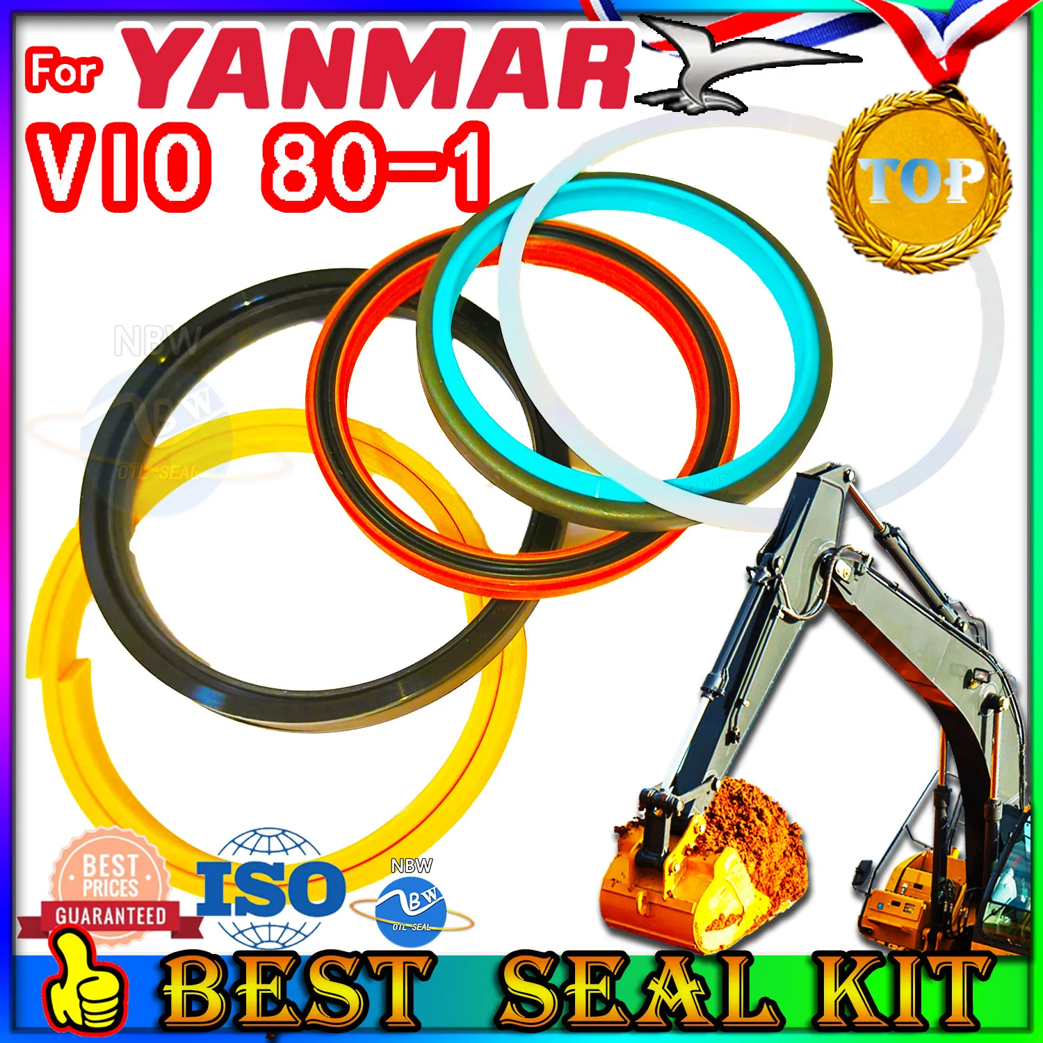 For Yanmar vio 80-1 Excavator Oil Seal Kit High Quality Repair vio 80 1TRAVEL Joystick Engine O-ring Cylinder BOOM ARM Bucket