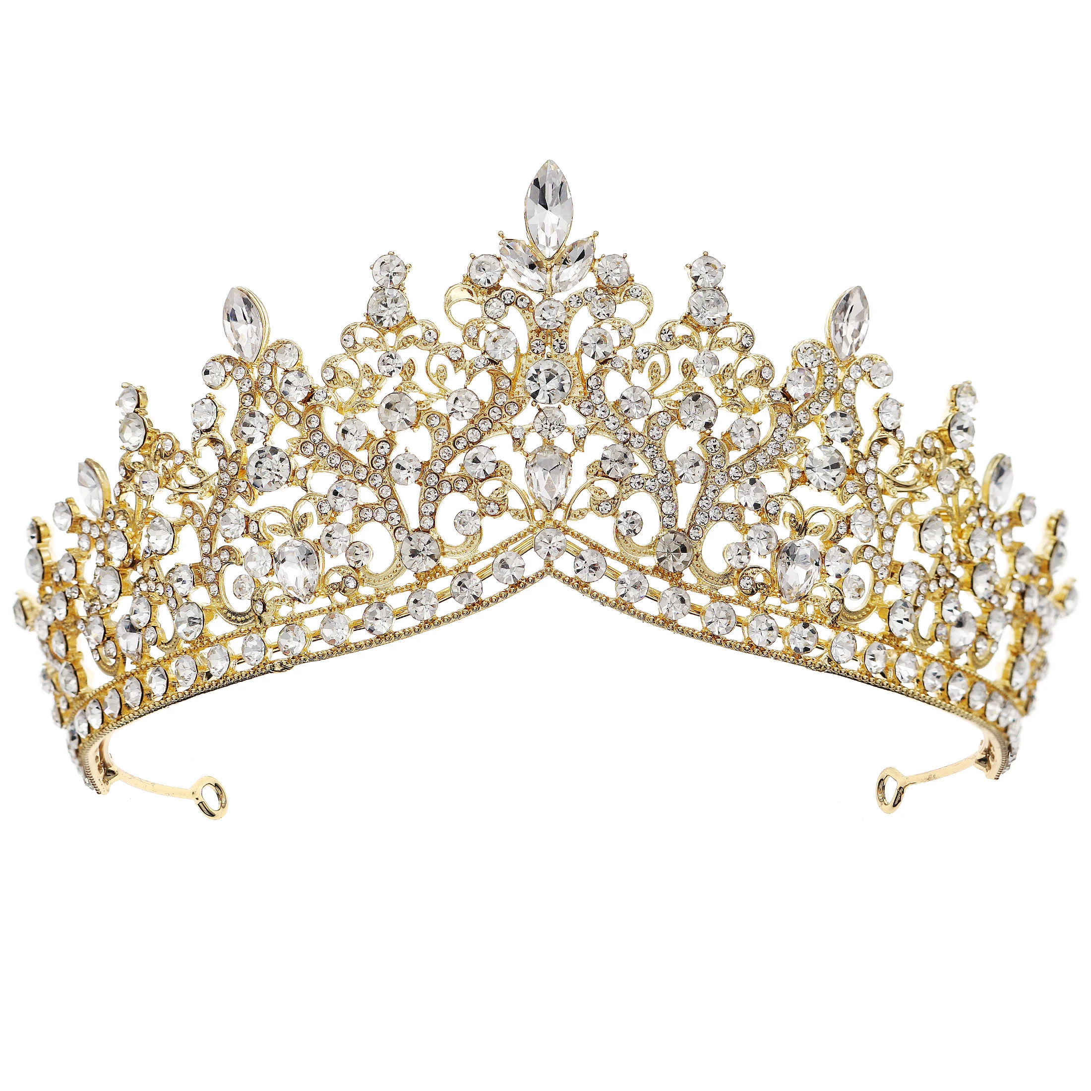 Miallo Baroque Vintage Princess Queen Bridal Crown Headwear Crystal Tiara For Women Wedding Crown Hair Dress Accessories Jewelry
