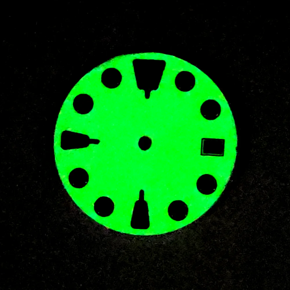 Full luminous dial, green luminous at night, for NH35, dial diameter 28.5 mm, watch assembly accessories