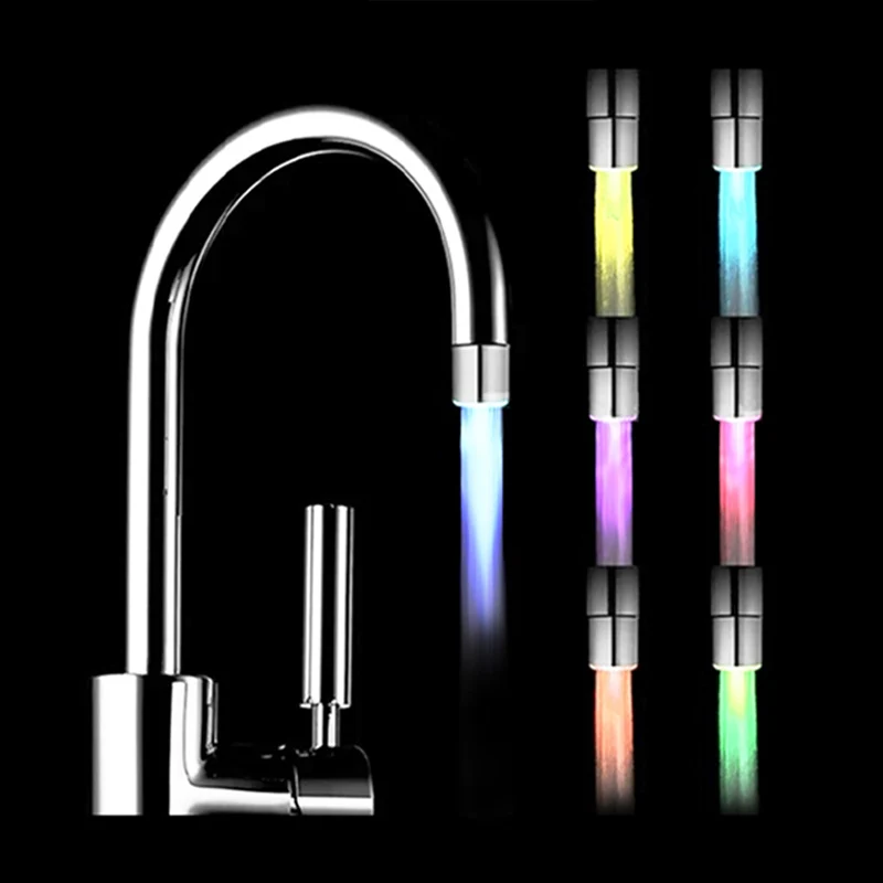 Luminous Changing 7 Colors LED Faucet Color Light Changing Blinking Temperature Control Water Faucet For Kitchen Faucet Filter L