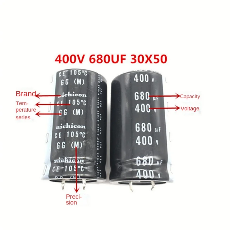 1PCS-20PCS  400V680UF 30X50 Nichicon electrolytic capacitor 680UF 400V 30 * 50 GG 105 degrees Hight quality