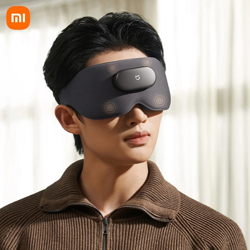 قناع عين للتدليك الذكي من Xiaomi Mijia، ضغط ساخن، تدليك اهتزاز ثلاثي الأبعاد، تظليل 800 مللي أمبير في الساعة، مدلك عين ذكي لتطبيق Mi Home