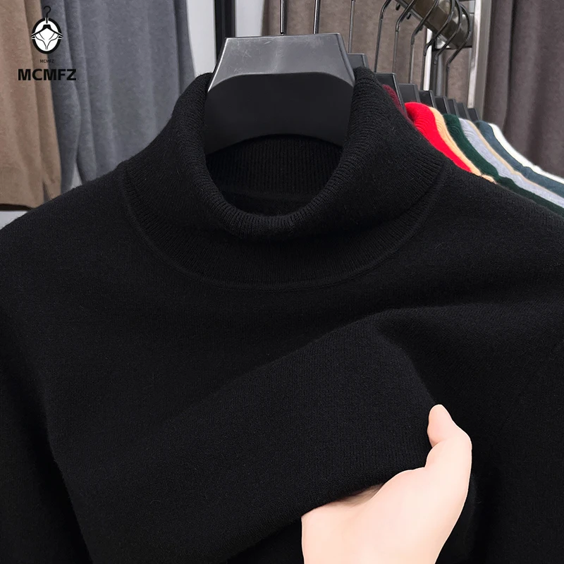 الرجال سليم صالح محبوك الياقة المدورة سترة مكافحة بيلينغ كم طويل بلون البلوز عالية الجودة الخريف الشارع الشهير #5