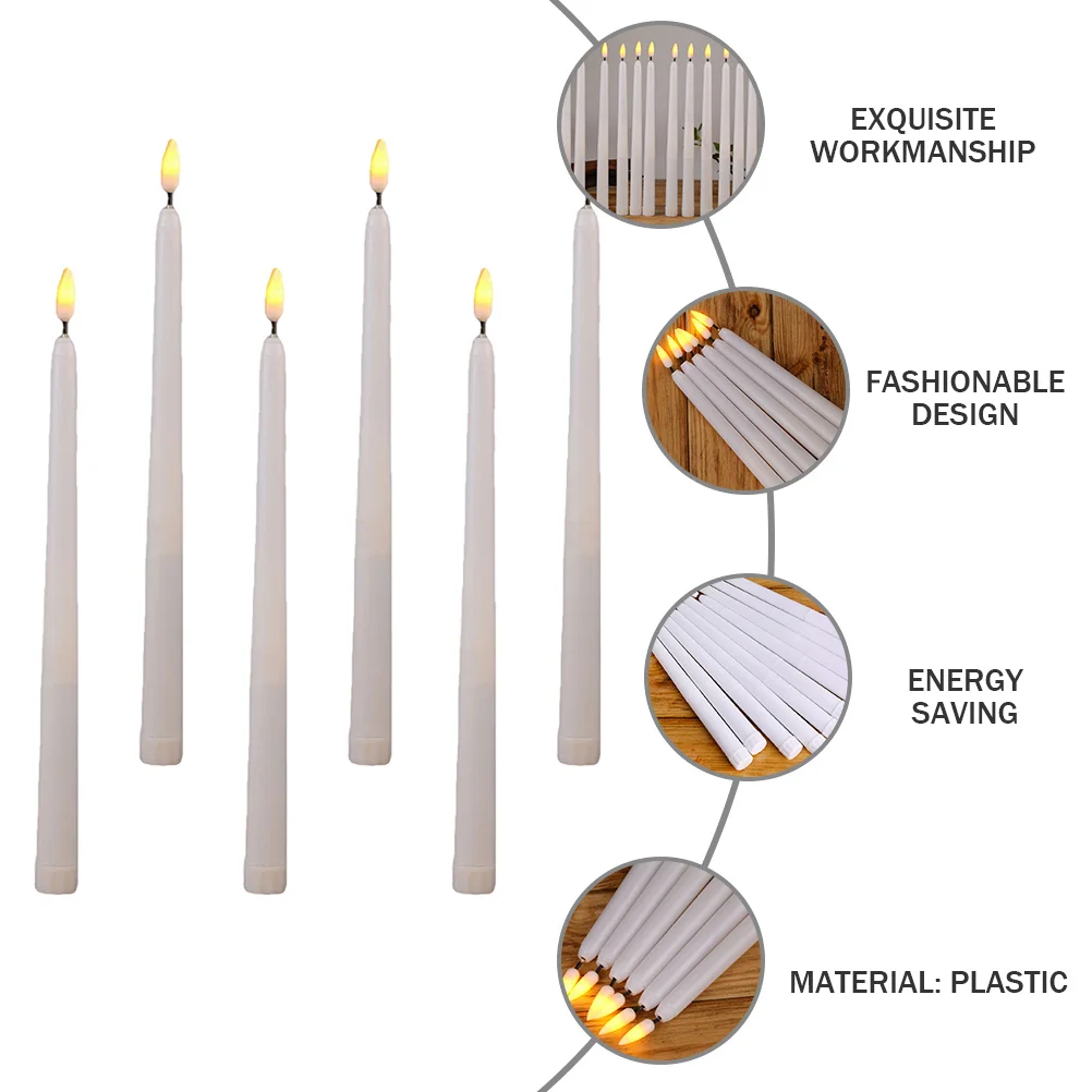 6 قطعة مصباح LED تأثير وامض واقعي توفير الطاقة ضوء ديكور إلكتروني لحفلات الهالوين وحفلات الزفاف المنزلية #6