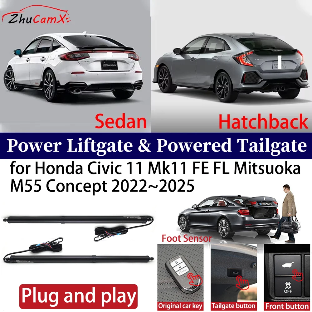 

for Honda Civic 11 Mk11 FE FL Concept 2022-2025 Car Power Liftgate Automatic One-Click Powered Tailgate Strut Plug and play