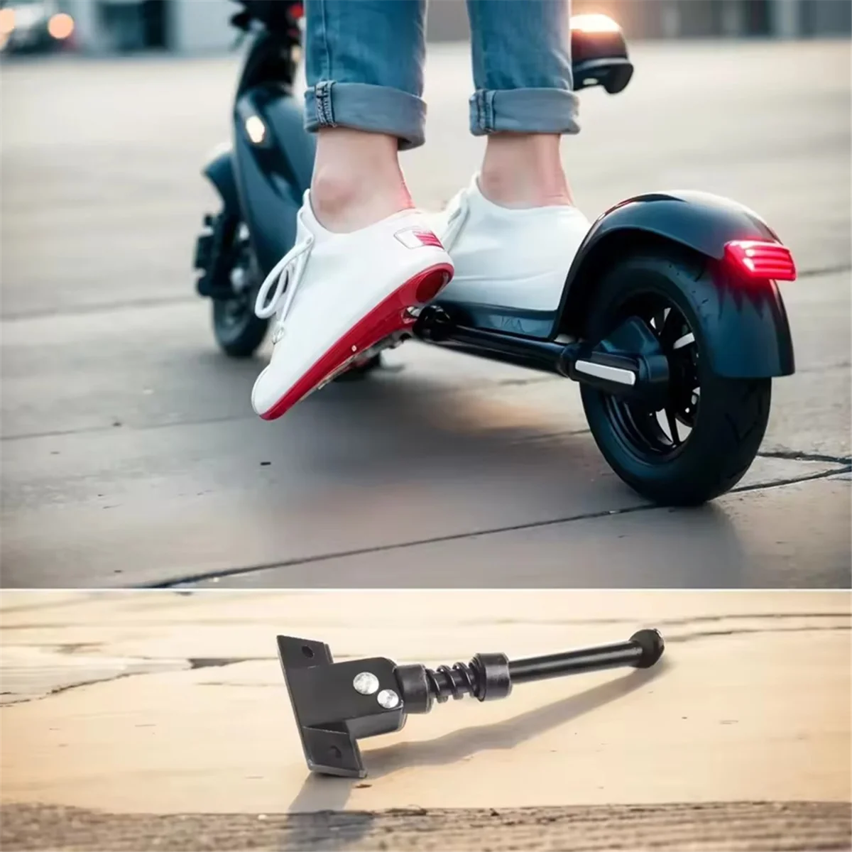 QA88X 전기 스쿠터 주차 발 지원 전기 스쿠터 확장 금속 발 지원 브래킷 전자 스쿠터 킥스탠드