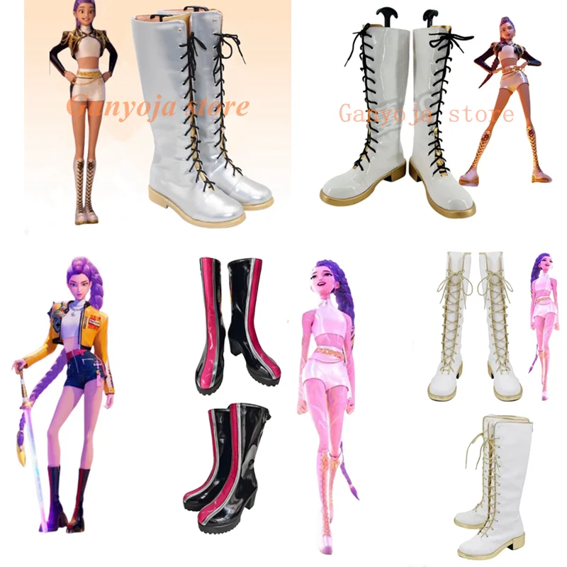 댄스 의상 신발 KPop 악마 사냥꾼 루미 신발 코스프레 부츠 성인 어린이 할로윈 카니발 신발