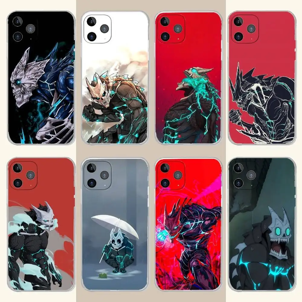 

Anime K-Kaiju No8 Cool Phone Case For iPhone 16,15,14,13,12,11 Plus,Pro,Max,XR,XS,Plus,E,SE4,Mini Transparent Soft Cover