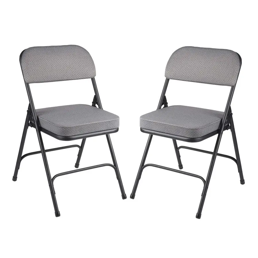 

OEF3200 Series Heavy Duty, Industrial Grade, Premium Fabric Folding Chairs 2 Ultra Padded Seat Double Hinged Steel Frame 2 Pack