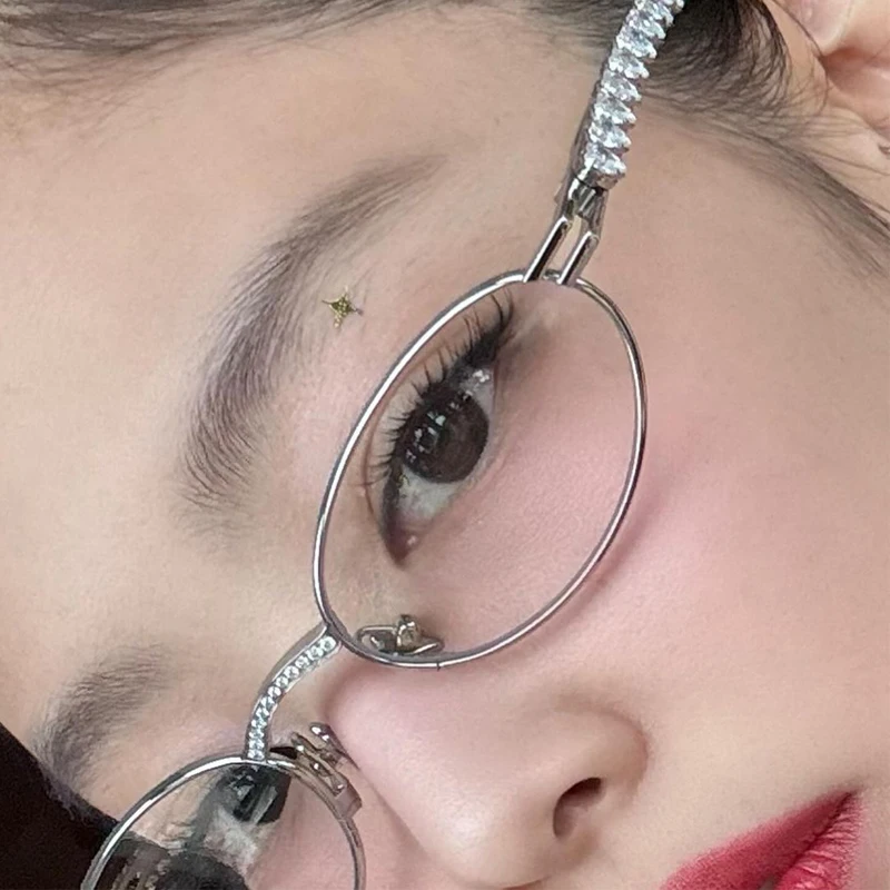 Ovale Sonnenbrille Frauen Metallrahmen Marke Sonnenbrille Luxusmarke Chic Brillen Ozean Film Shades Framelss Ovale Brillen