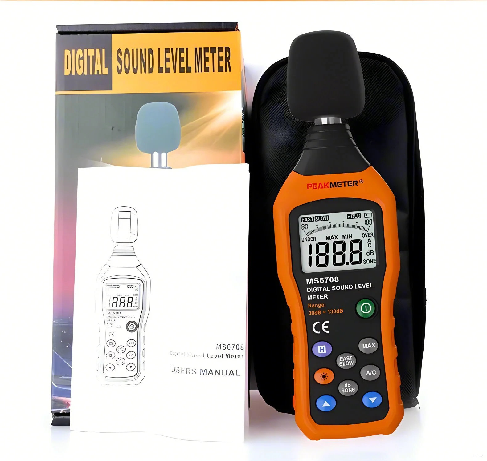 

Peakmeter PM6708 Durable Environmental Meter Digital Audio Decibel Noise Level Meter With LCD Display Digital Sound Level Meter