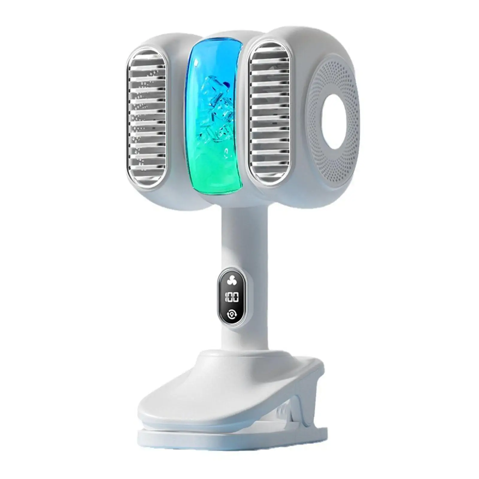 Ventilador Personal de escritorio para viajes al aire libre, dispositivo giratorio de 360 °, silencioso, con Clip USB