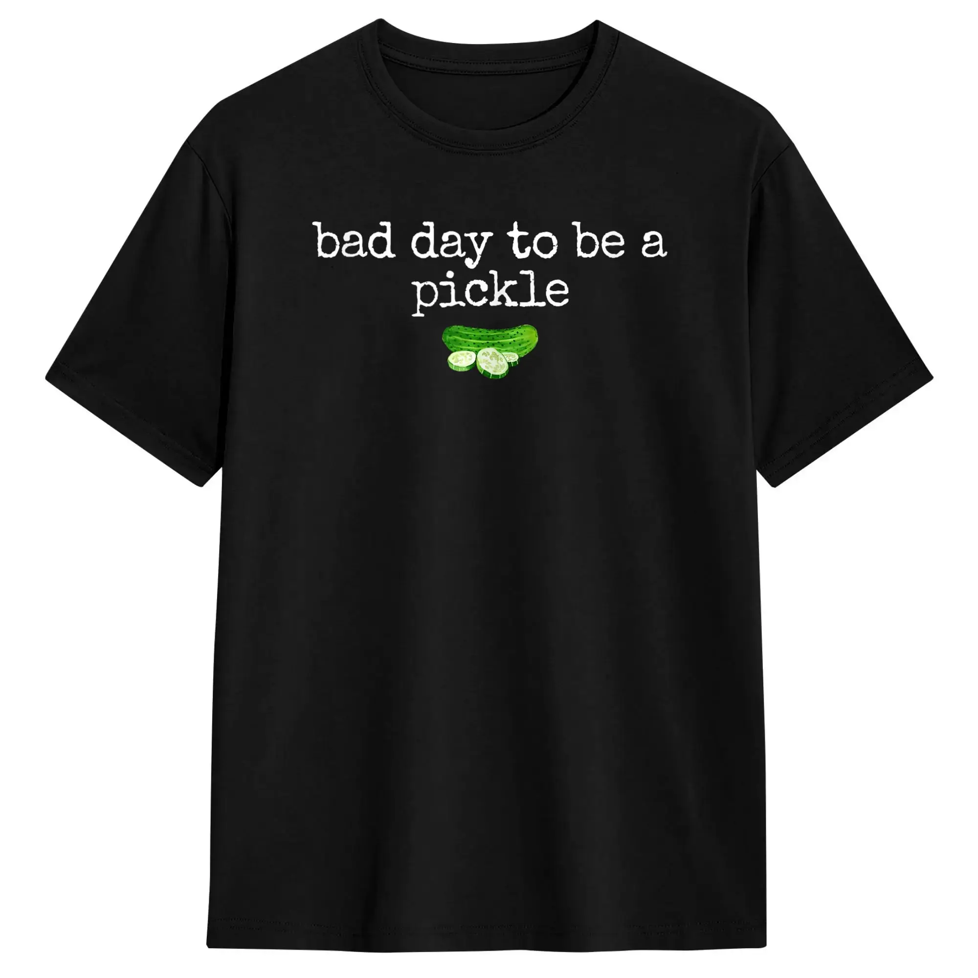 Men's Bad Day to Be A Pickle Funny T-Shirts  Cotton Tees Beach Y2K Retro Short-Sleeved T Shirt O Neck Harajuku Pattern Tee Shirt