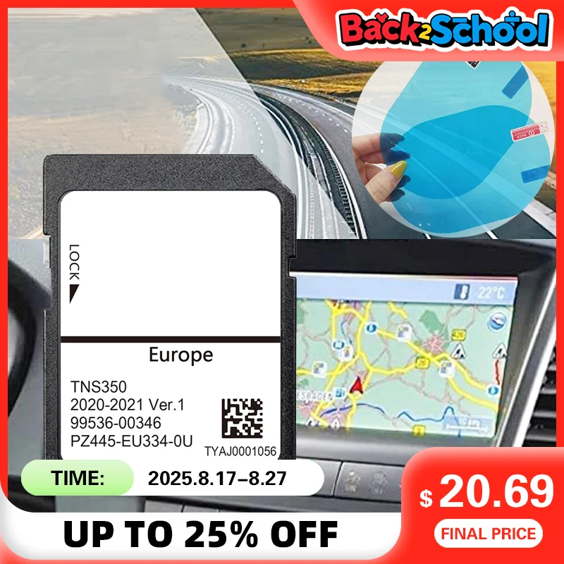 

PZ445-EU334-0U SD Card for Toyota Auris Corolla Hilux lQ Land Cruiser 150 Car with TNS350 Navigation Ver.1 Upgrade Europe UK map