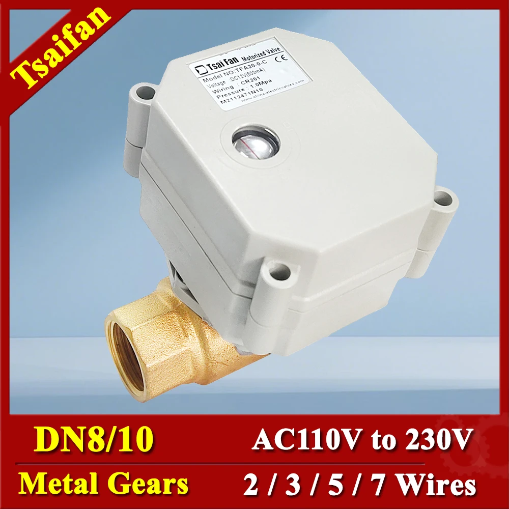 

Латунный электрический клапан 1/4 дюйма 3/8 дюйма с позиционером AC240V DN8 DN10 Автоматизированные клапаны Металлические шестерни с индикатором положения IP67